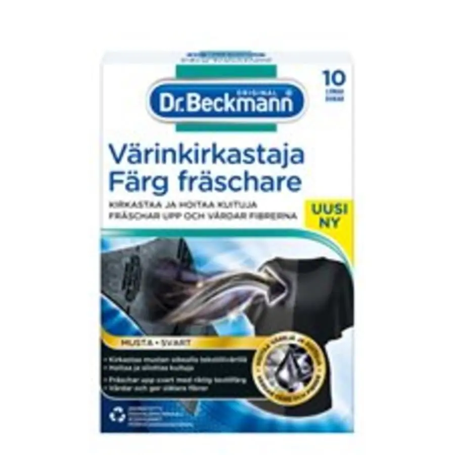 Dr.Beckmann Dr. Beckmann 10 Kpl Mustan Värin Kirkastajaliina 3 Dr.Beckmann Dr. Beckmann 10 Kpl Mustan Värin Kirkastajaliina