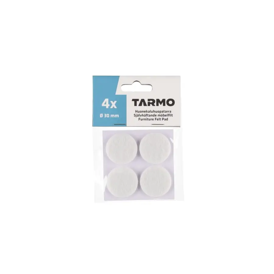 Tarmo 30 Mm Valkoinen 4kpl Pyöreä Huonekaluhuopa 3 Tarmo 30 Mm Valkoinen 4kpl Pyöreä Huonekaluhuopa