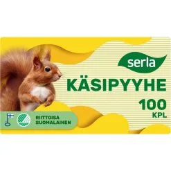 Serla Keltainen 100 Arkkia Käsipyyhe