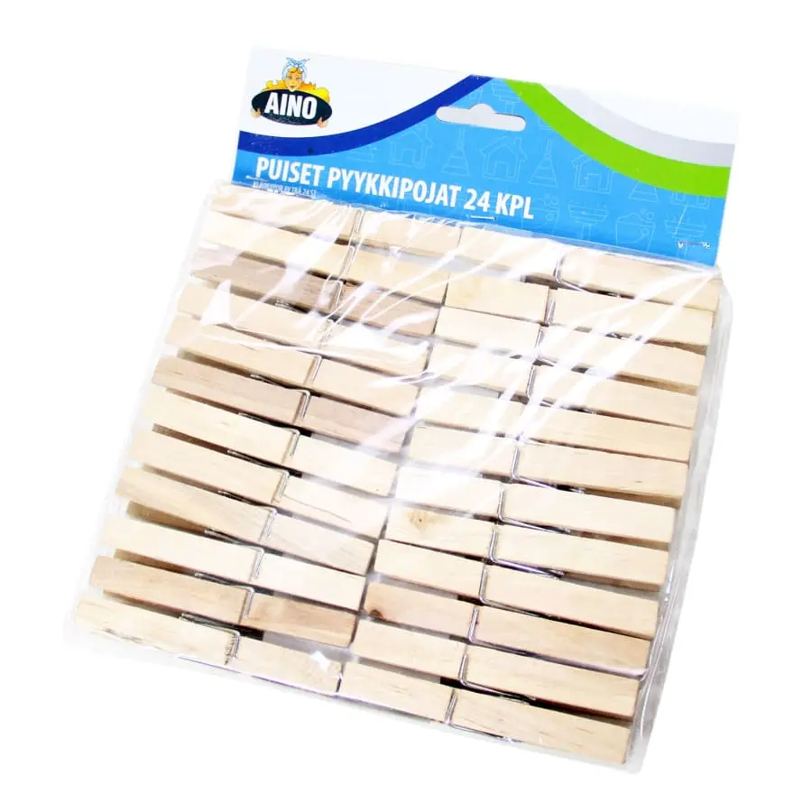 Aino 24 Kpl Puiset Pyykkipojat 3 Aino 24 Kpl Puiset Pyykkipojat