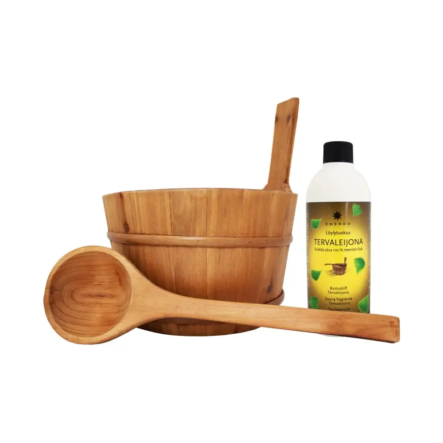 Emendo Puukiulu + Kauha + Tervaleijona Löylytuoksu 500 Ml 3 Emendo Puukiulu + Kauha + Tervaleijona Löylytuoksu 500 Ml