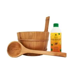 Emendo Puinen Kiulu Ja Kauha + Kesän Hedelmät 500 Ml Löylytuoksu