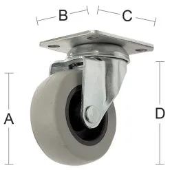 Habo 4010 100 Mm Kääntyvä Kalustepyörä