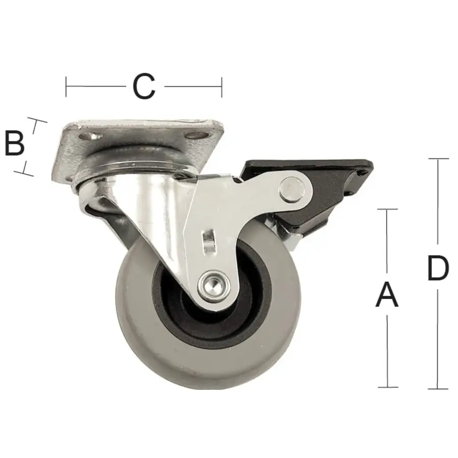 Habo 4110 100 Mm Kääntyvä Kalustepyörä Jarrulla 3 Habo 4110 100 Mm Kääntyvä Kalustepyörä Jarrulla