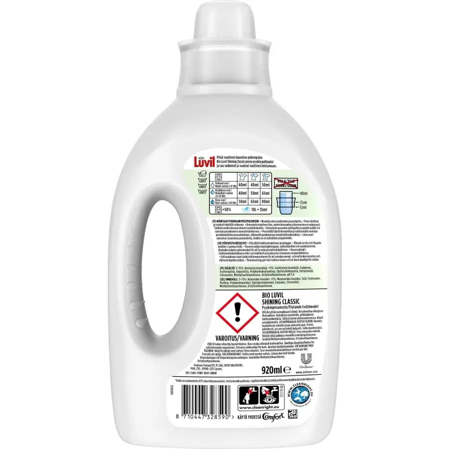 Bio Luvil Classic 920 Ml Pyykinpesuneste 4 Bio Luvil Classic 920 Ml Pyykinpesuneste - Image 2