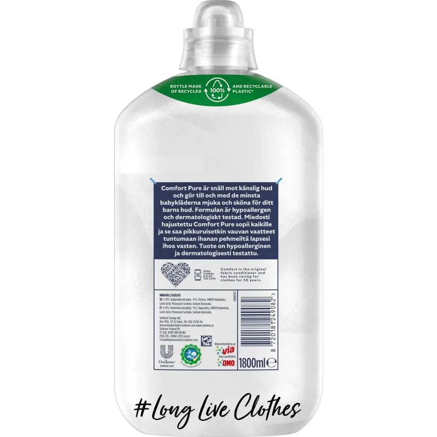 Comfort Pure 1,8 L Huuhteluaine 4 Comfort Pure 1,8 L Huuhteluaine - Image 2